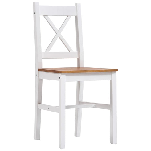 Maison Madeleine -  9 Piece Dining Set Pinewood White and Brown